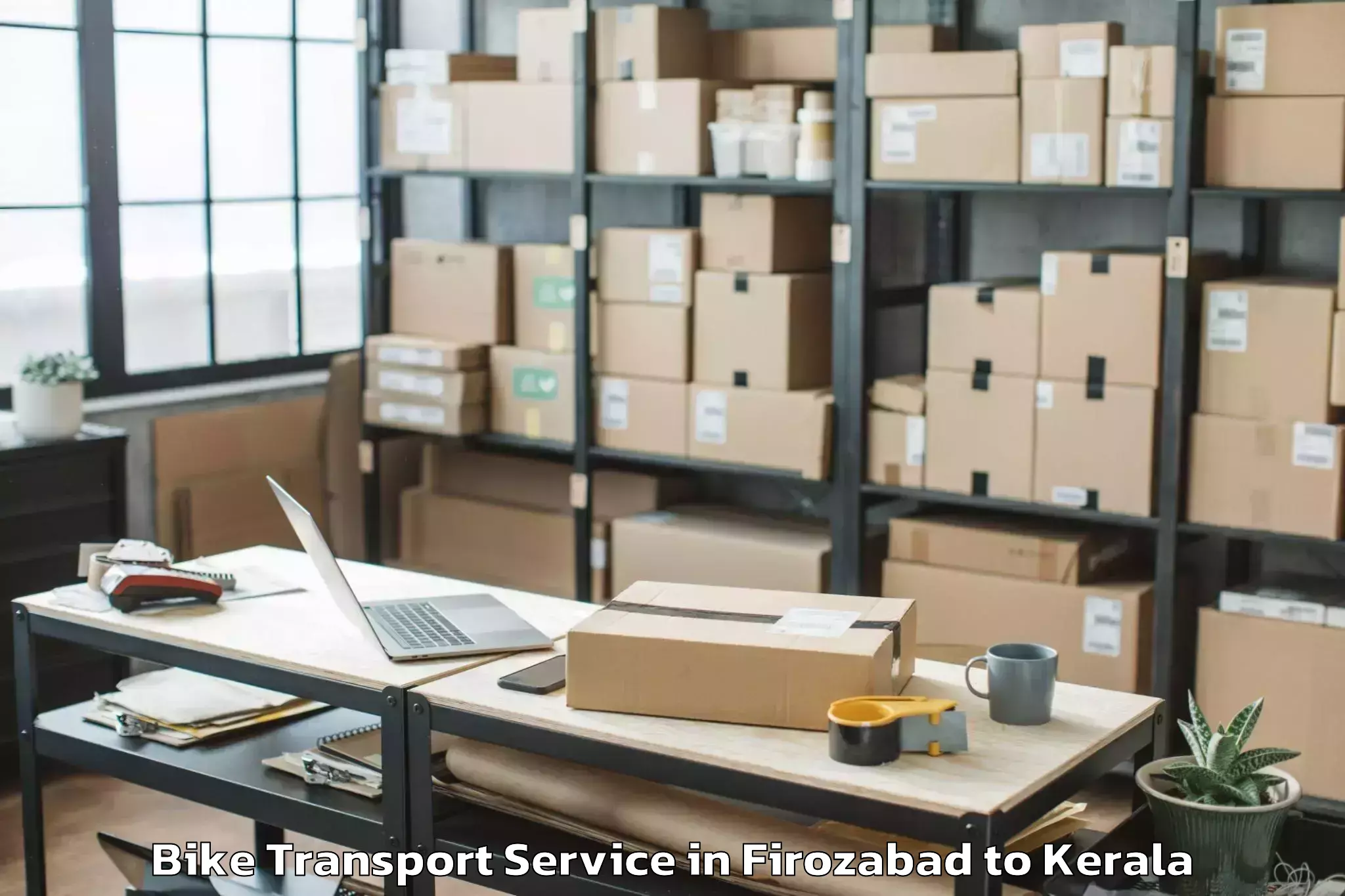 Hassle-Free Firozabad to Kuttanad Bike Transport